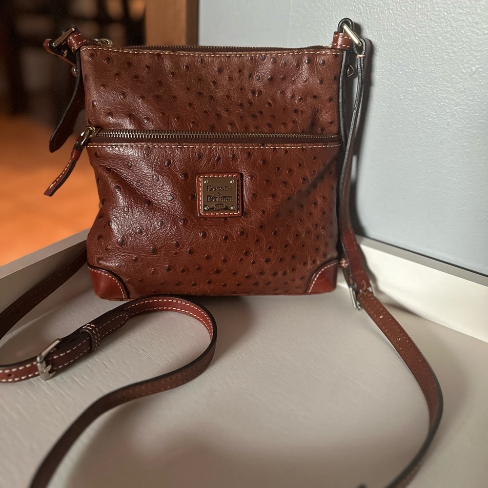 Dooney & Bourke Ostrich Crossbody Brown Leather